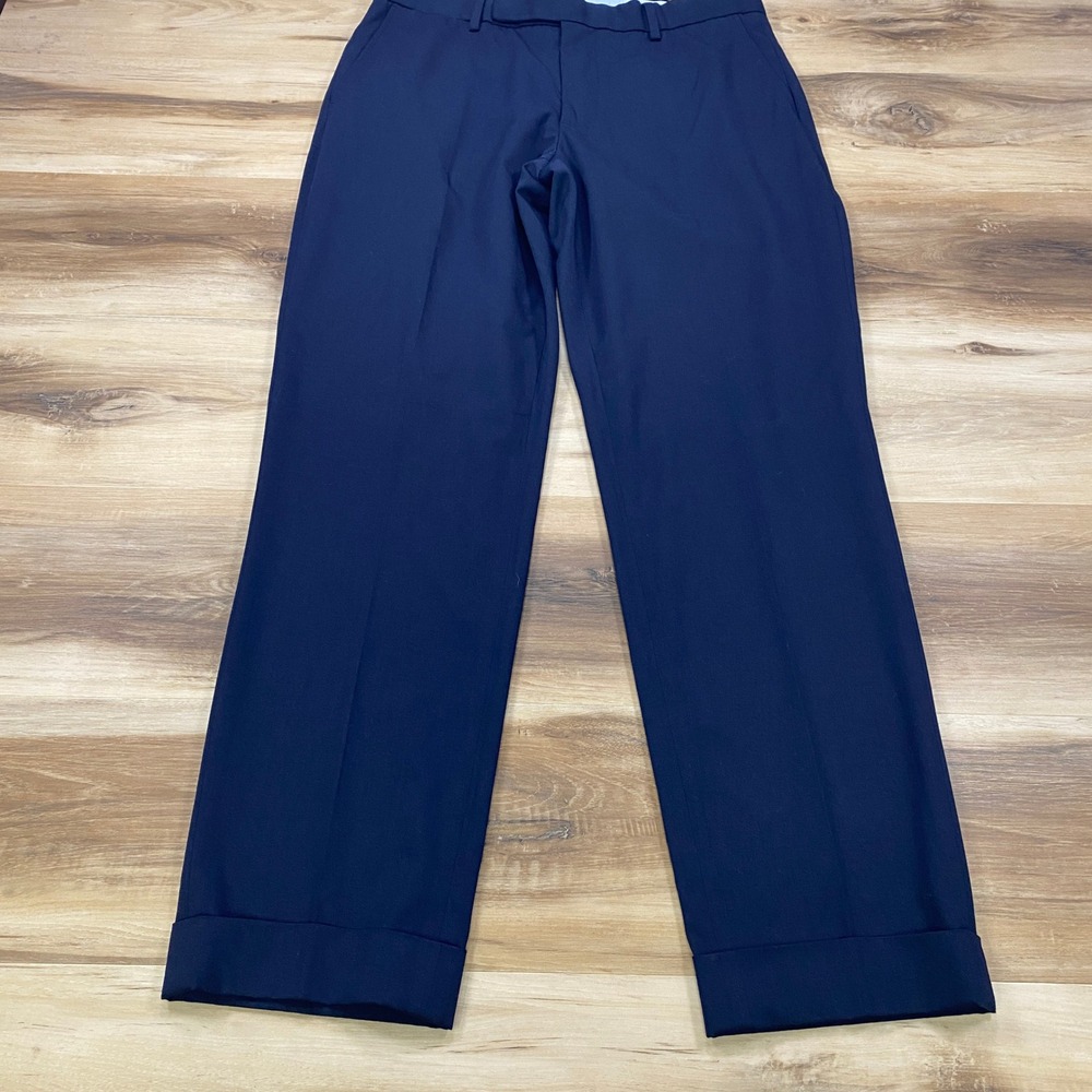 Polo Ralph Lauren Dress Pants 33x30 Navy Blue Cuffed Recycled Poly Trousers